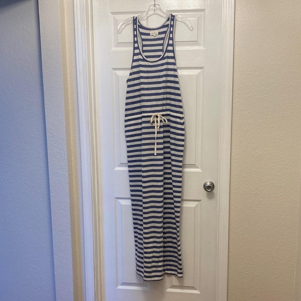 Lou & Grey Navy and White Striped Tank Maxi Dress
